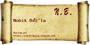 Nobik Béla névjegykártya